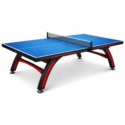 Tavolo da Ping Pong in MDF Blu con Rete-FURNICRATE