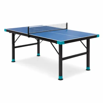 Tavolo da ping pong pieghevole in MDF e acciaio blu 274x152,5x76 cm-FURNICRATE