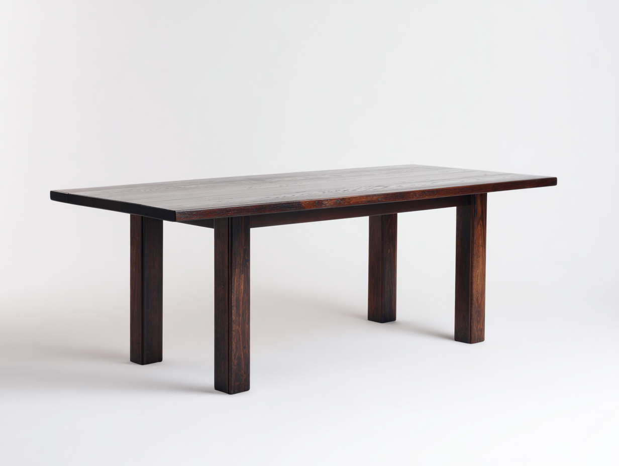 Esstisch Massivholz Holzgestell 200x90x75 cm - dunkelbraun - für Esszimmer - schlichtes Design