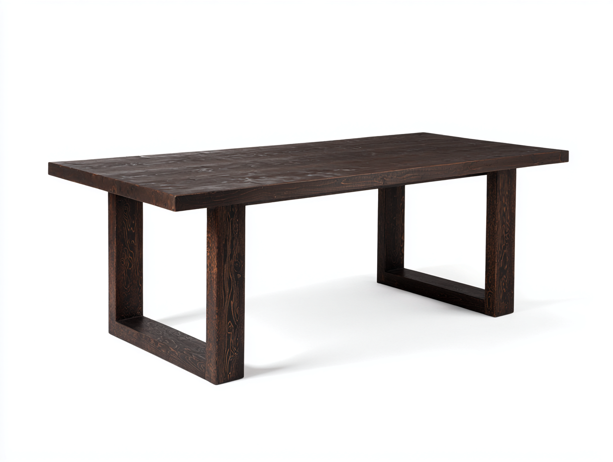 Esstisch Massivholz Holzgestell 200x90x75 cm - dunkelbraun - für Esszimmer - schlichtes Design