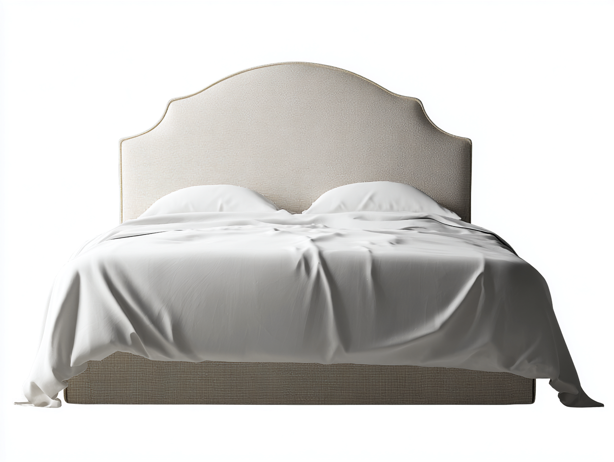 Stoff Doppelbett gepolstertes Kopfteil 210x160x120 cm - beige - für Schlafzimmer - modernes Design