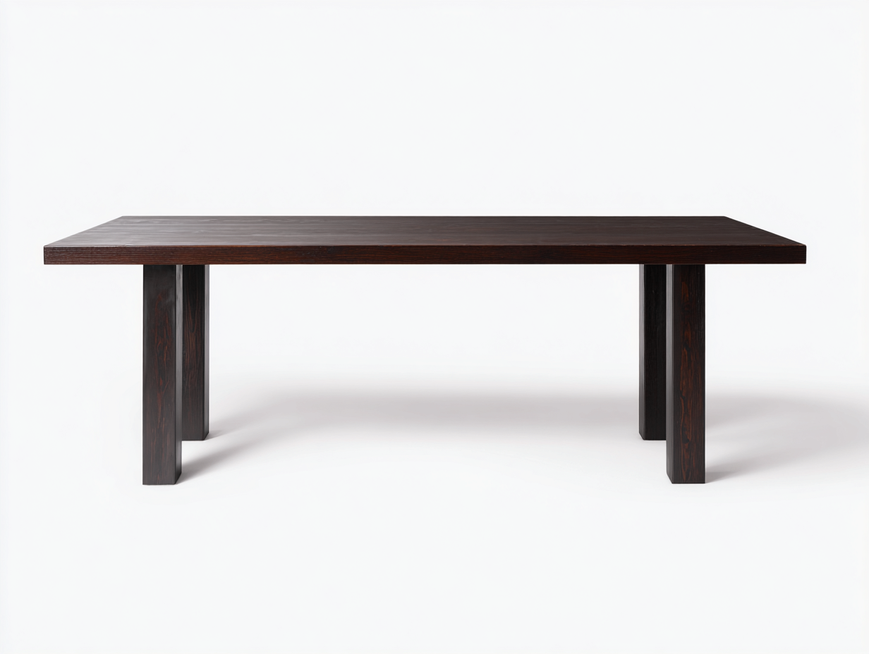 Esstisch Massivholz Holzgestell 200x90x75 cm - dunkelbraun - für Esszimmer - schlichtes Design