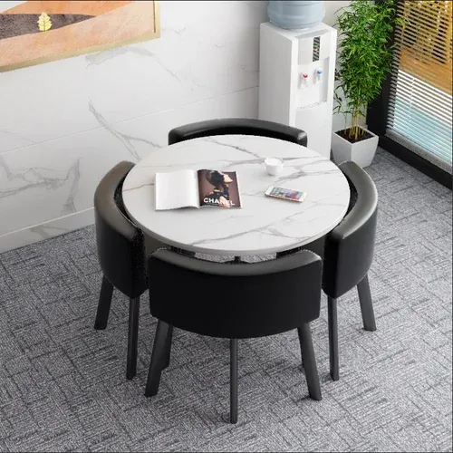 Mesa plegable, mesa de comedor pequeña para el hogar, mesa de negociación de fideos de tienda, combinación de mesa y silla, mesa redonda de recepción