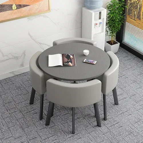 Mesa plegable, mesa de comedor pequeña para el hogar, mesa de negociación de fideos de tienda, combinación de mesa y silla, mesa redonda de recepción