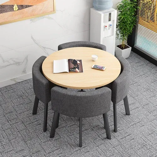 Mesa plegable, mesa de comedor pequeña para el hogar, mesa de negociación de fideos de tienda, combinación de mesa y silla, mesa redonda de recepción