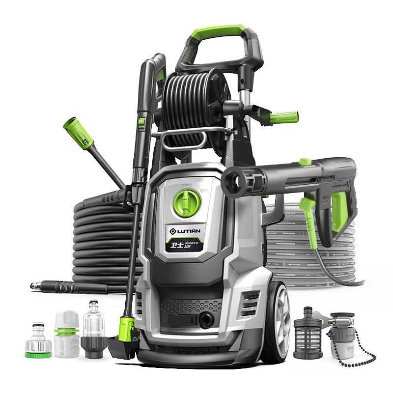 Lavadora a presión portátil para entradas de autos y jardines, con dos boquillas, de alta presión y eléctrica.