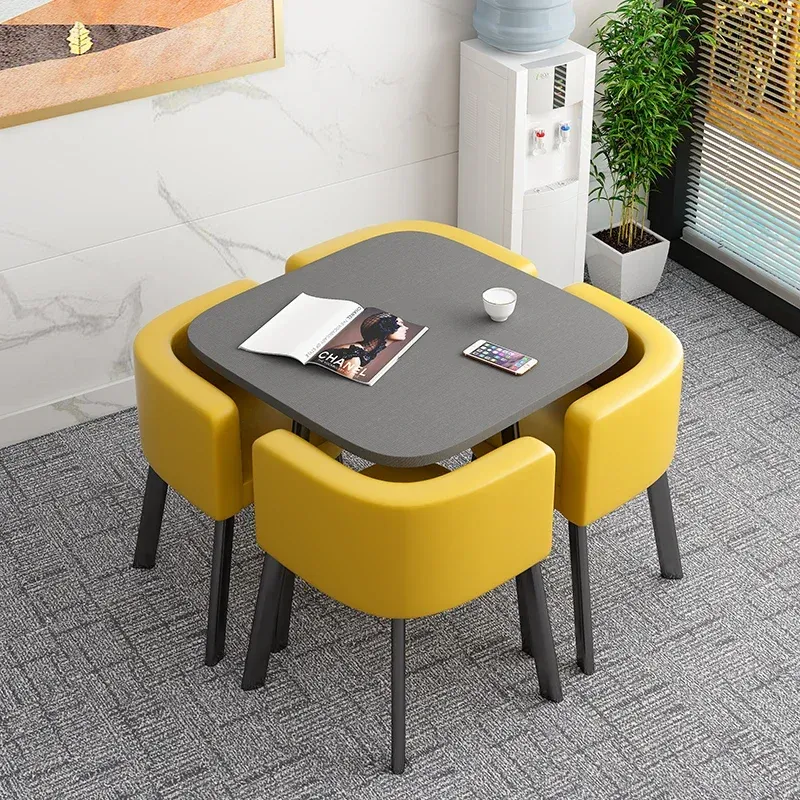 Mesa plegable, mesa de comedor pequeña para el hogar, mesa de negociación de fideos de tienda, combinación de mesa y silla, mesa redonda de recepción