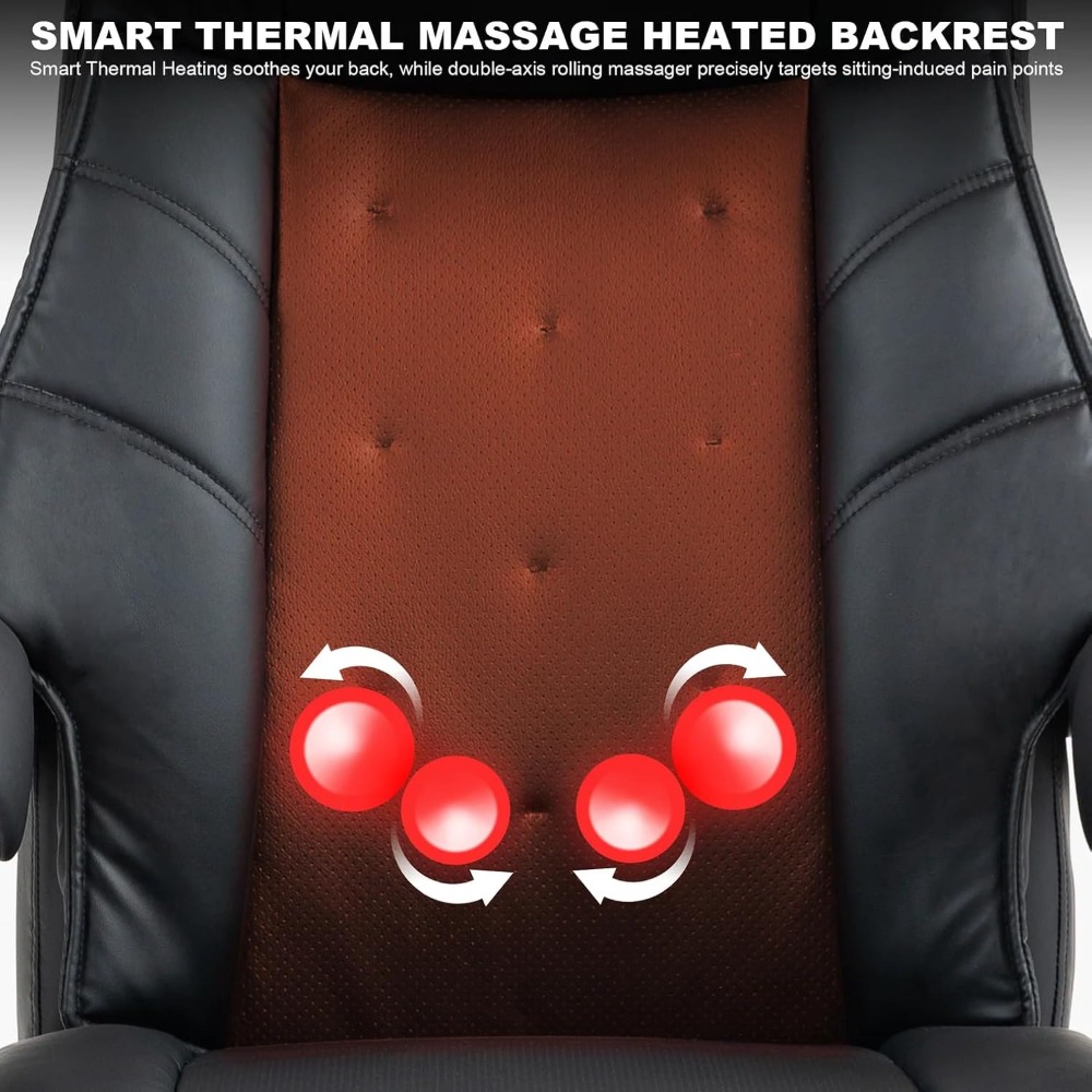 Silla de oficina con ventilación y calefacción, sillón reclinable eléctrico de cuero con reposapiés, grande, ergonómica y cómoda para oficina en casa.