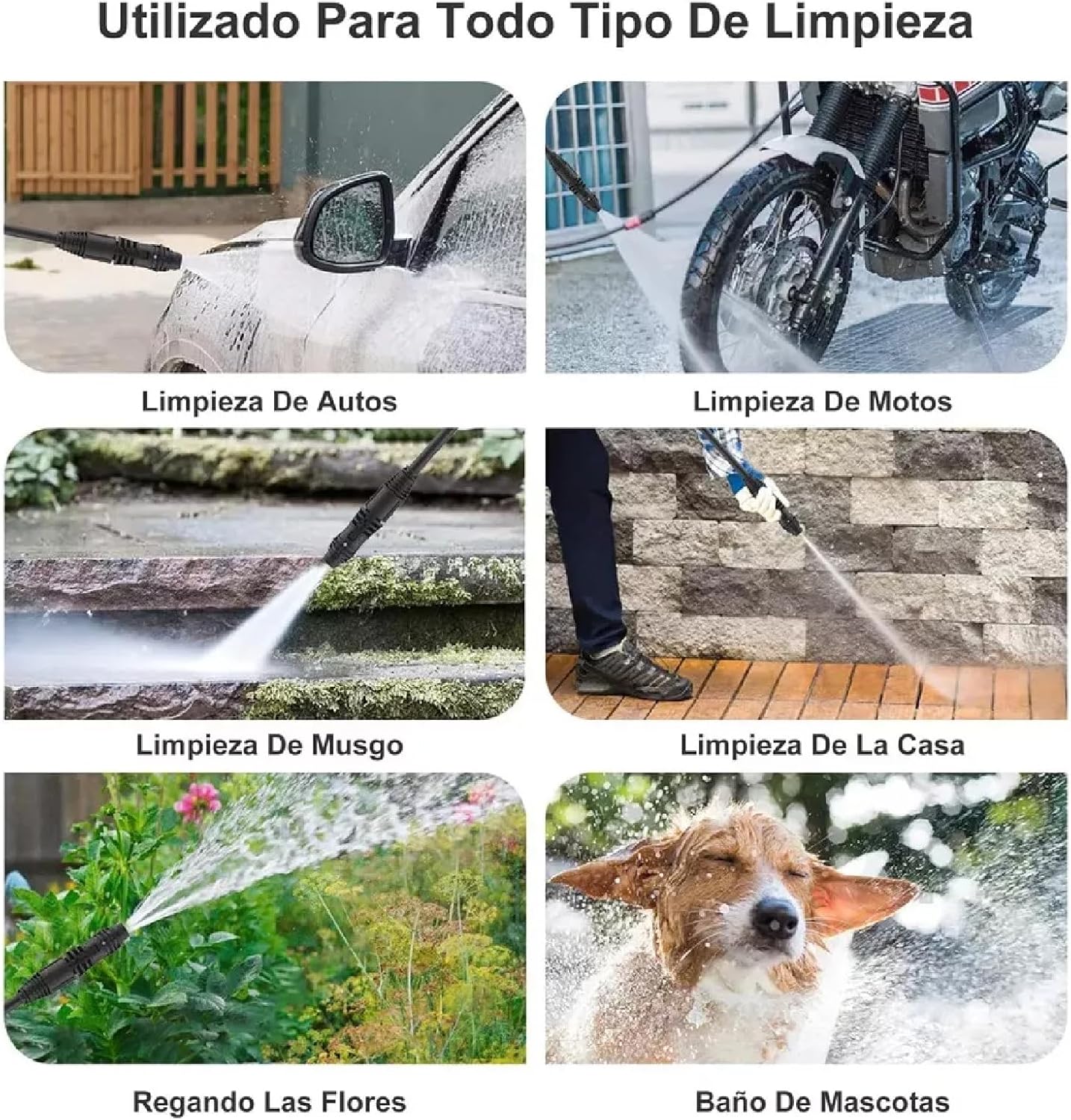 Hidrolavadora Eléctrica, 3100 PSI, Motor 7640, Versátil para Automóviles y Patios, Uso Residencial y Comercial