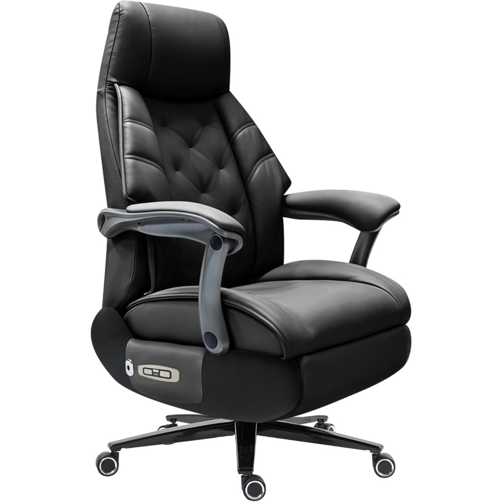 Silla de oficina con ventilación y calefacción, sillón reclinable eléctrico de cuero con reposapiés, grande, ergonómica y cómoda para oficina en casa.