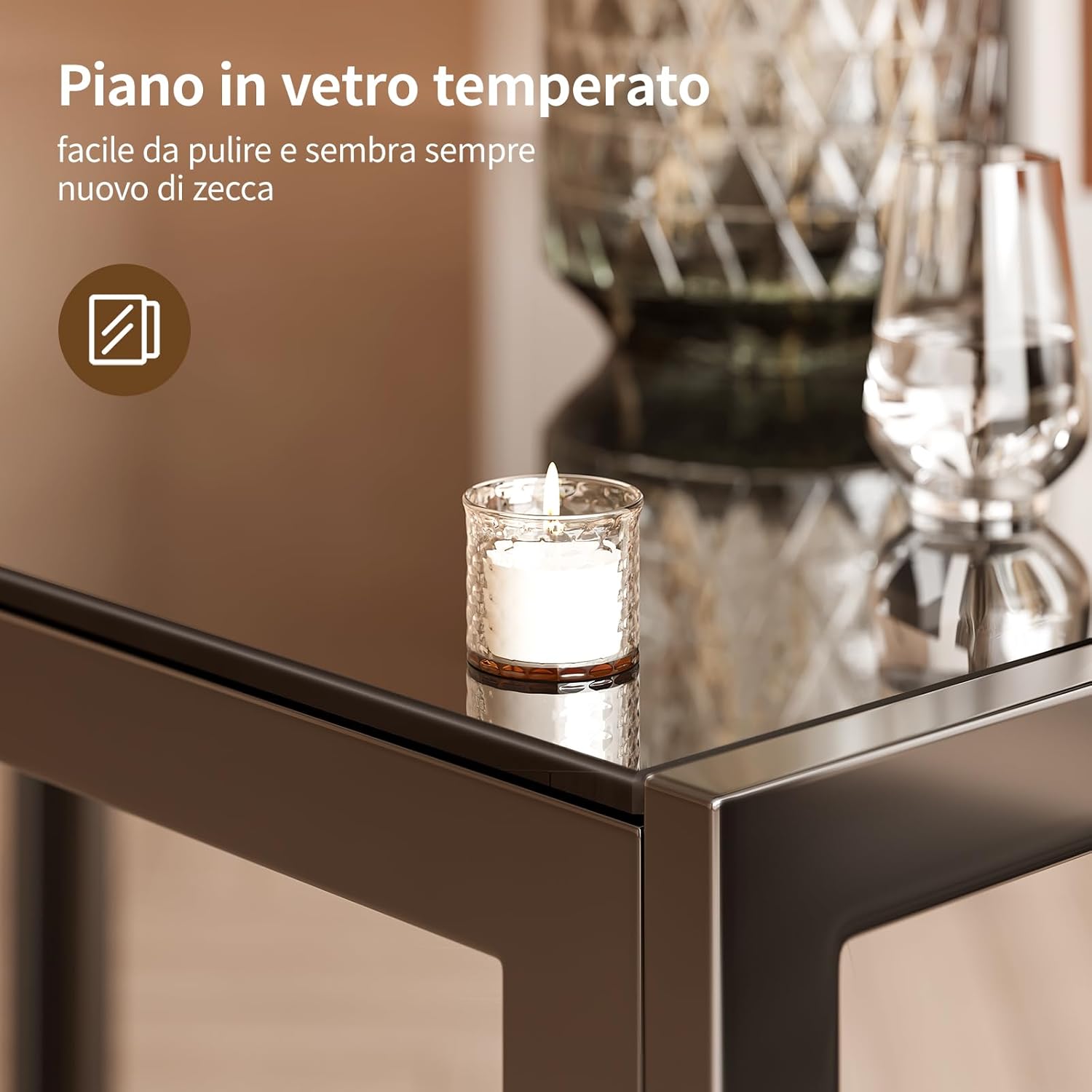 Juego de mesa de comedor para 6 personas, juego de 7 piezas de vidrio templado y sillas modernas para el hogar, la cocina, la sala de estar y el comedor.