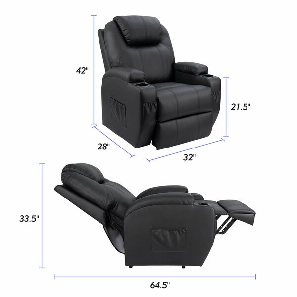 Sill&oacute;n reclinable el&eacute;ctrico de piel sint&eacute;tica con funciones de masaje y calefacci&oacute;n