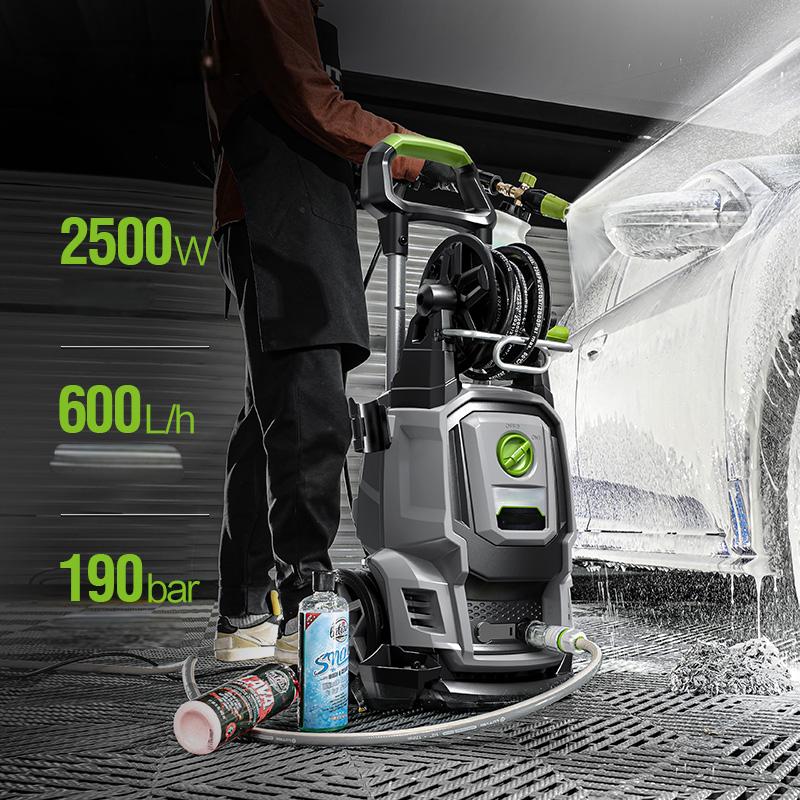 Lavadora a presión portátil para entradas de autos y jardines, con dos boquillas, de alta presión y eléctrica.
