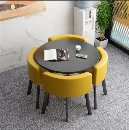 Mesa plegable, mesa de comedor pequeña para el hogar, mesa de negociación de fideos de tienda, combinación de mesa y silla, mesa redonda de recepción