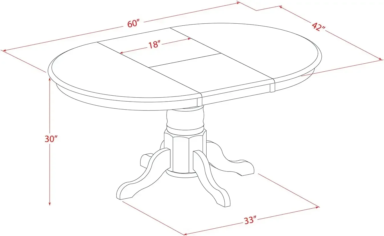[¡Oferta especial, cómpralo ahora!] El juego de muebles de comedor de 7 piezas consta de una mesa de cocina ovalada con hojas de mariposa y 6 sillas de comedor.