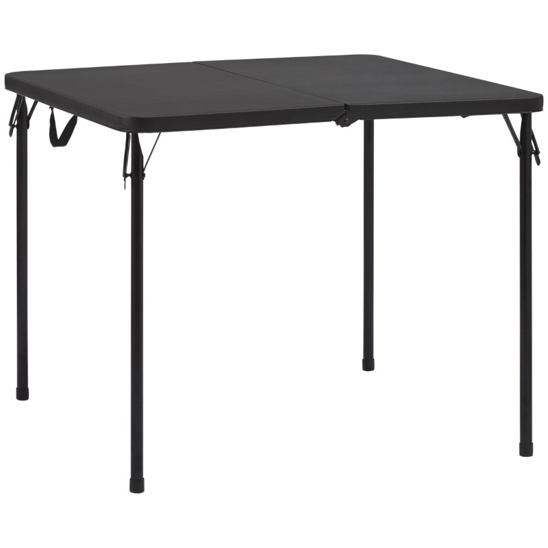 Juego de mesa plegable de resina de 5 piezas y cuatro sillas plegables Mainstays, color negro