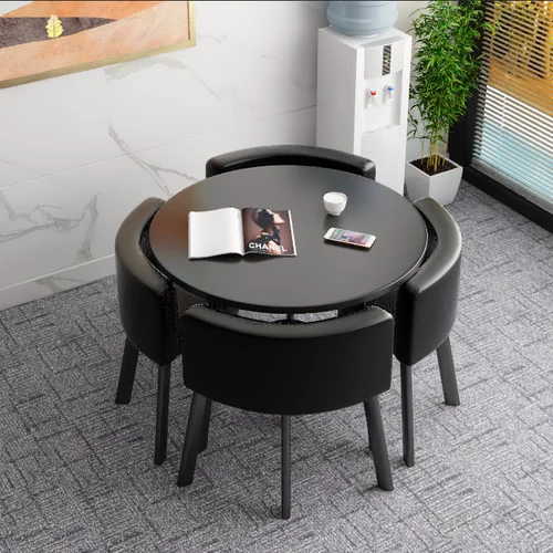 Mesa plegable, mesa de comedor pequeña para el hogar, mesa de negociación de fideos de tienda, combinación de mesa y silla, mesa redonda de recepción