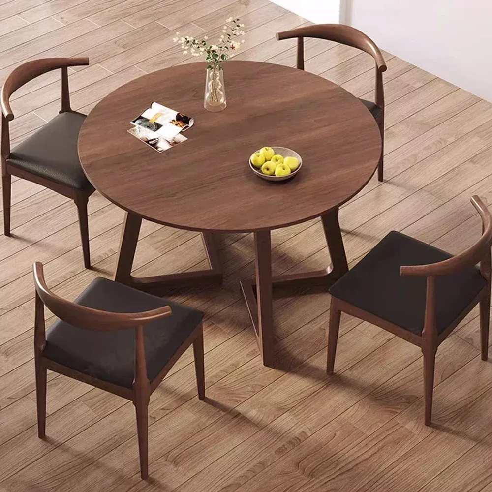Mesa de comedor moderna, redonda, ahorradora de espacio, juego de 4 sillas, mesa de comedor central, muebles de cocina para restaurante
