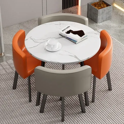 Mesa plegable, mesa de comedor pequeña para el hogar, mesa de negociación de fideos de tienda, combinación de mesa y silla, mesa redonda de recepción