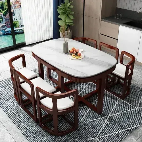 Mesa de comedor organizadora de madera maciza, mesa de comedor de diseño antiguo nórdico, estética para bodas, gran entrada, mesas de comedor, muebles