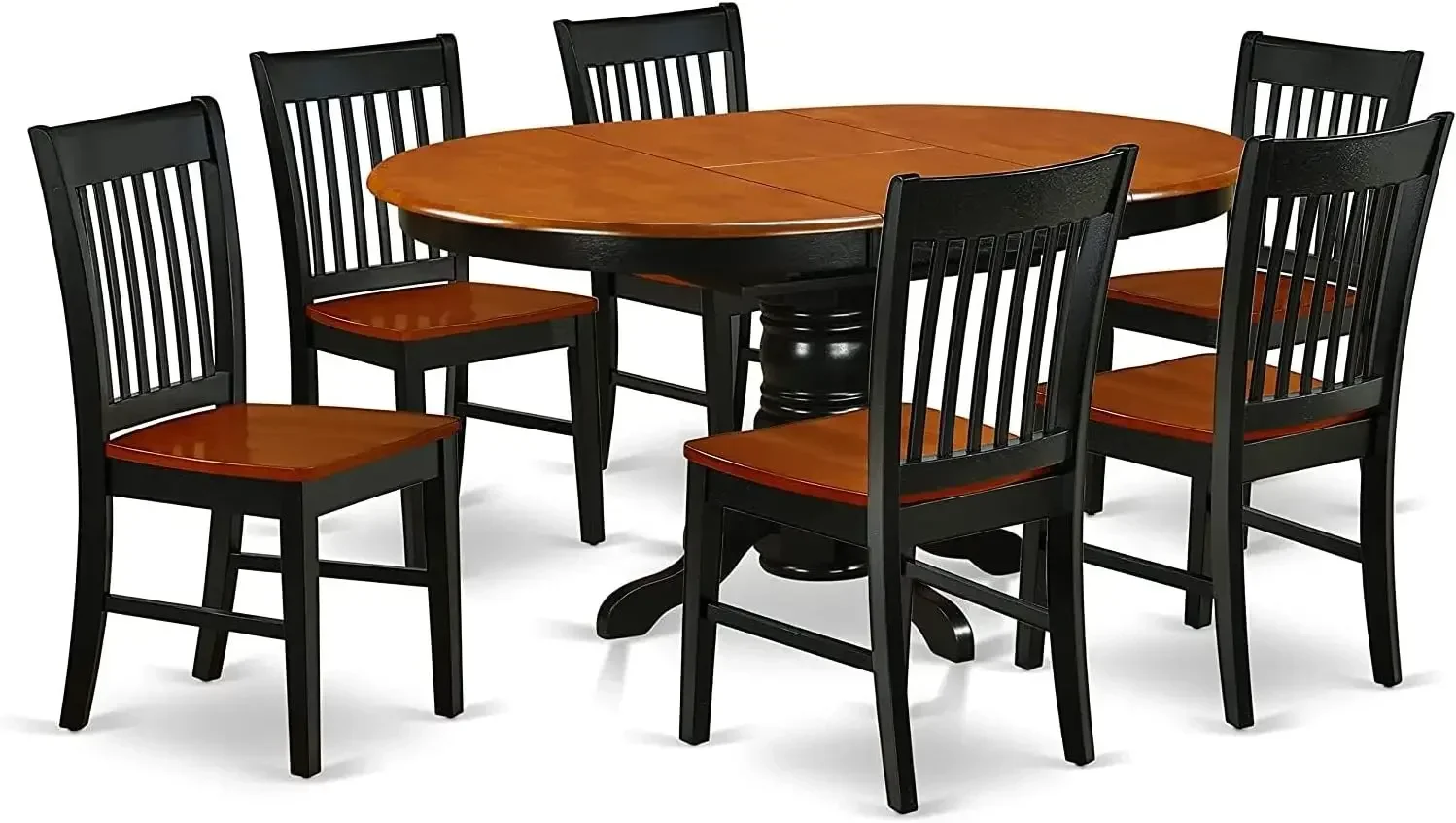[¡Oferta especial, cómpralo ahora!] El juego de muebles de comedor de 7 piezas consta de una mesa de cocina ovalada con hojas de mariposa y 6 sillas de comedor.
