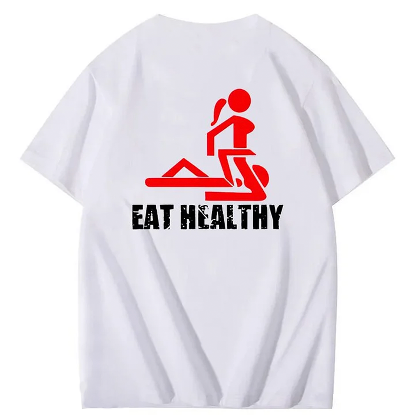 Eat Healthy Pattern  Print 100%Cotton T-Shirt