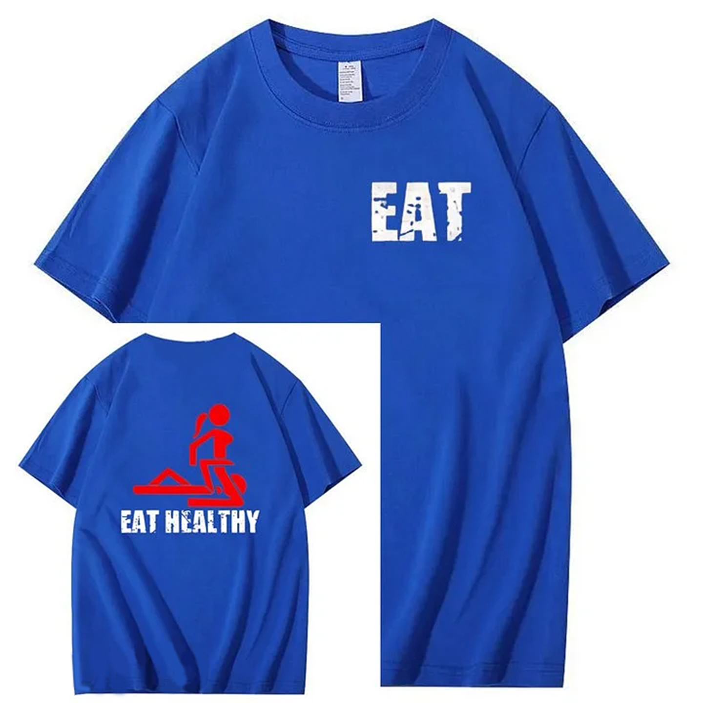 Eat Healthy Pattern  Print 100%Cotton T-Shirt