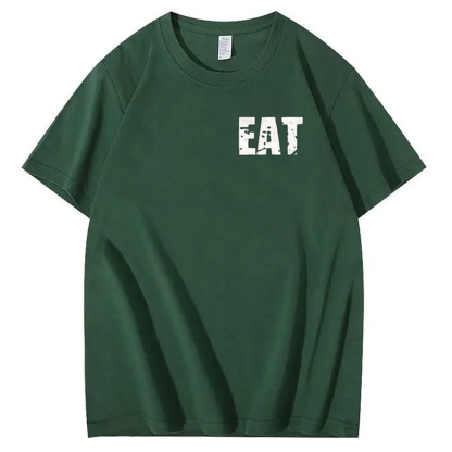 Eat Healthy Pattern  Print 100%Cotton T-Shirt