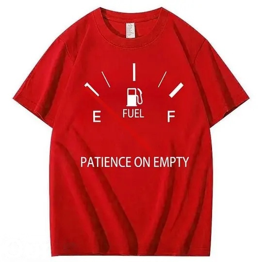 Patiency On Empty 100% Cotton T-Shirt Classic Black Short Sleeve T-Shirt