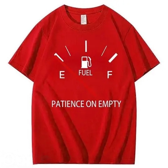 Patiency On Empty 100% Cotton T-Shirt Classic Black Short Sleeve T-Shirt