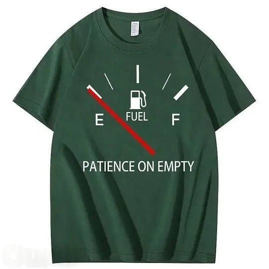 Patiency On Empty 100% Cotton T-Shirt Classic Black Short Sleeve T-Shirt