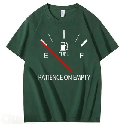 Patiency On Empty 100% Cotton T-Shirt Classic Black Short Sleeve T-Shirt