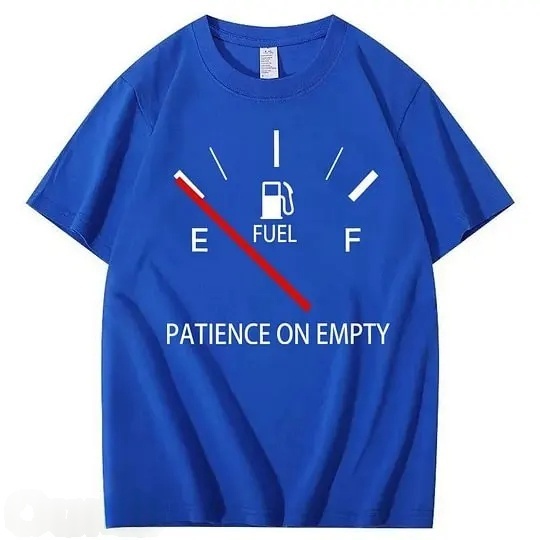 Patiency On Empty 100% Cotton T-Shirt Classic Black Short Sleeve T-Shirt