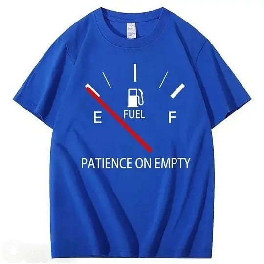 Patiency On Empty 100% Cotton T-Shirt Classic Black Short Sleeve T-Shirt