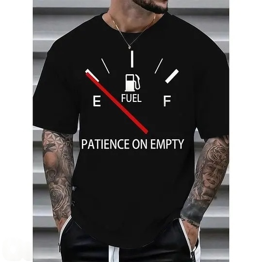 Patiency On Empty 100% Cotton T-Shirt Classic Black Short Sleeve T-Shirt