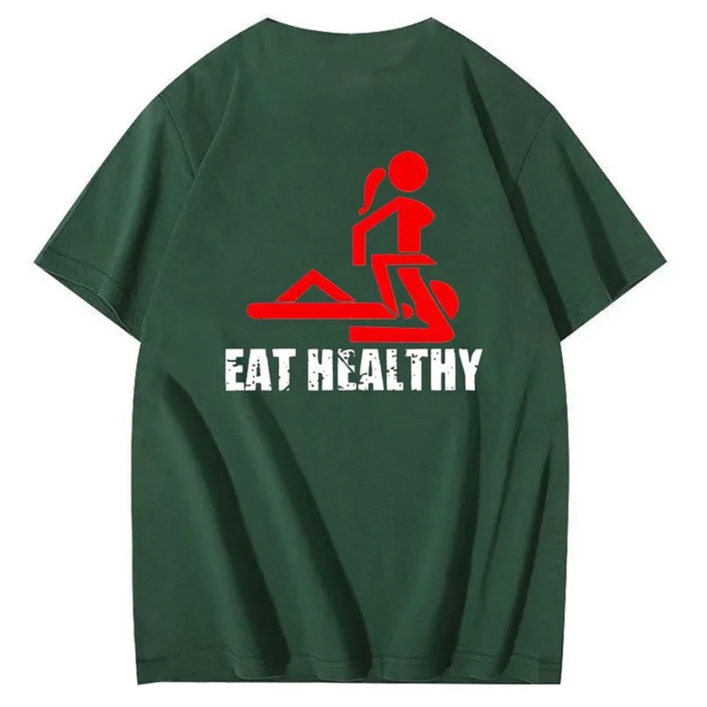 Eat Healthy Pattern  Print 100%Cotton T-Shirt