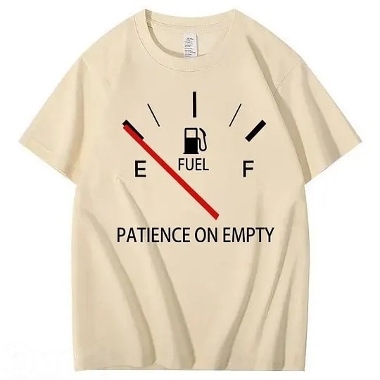 Patiency On Empty 100% Cotton T-Shirt Classic Black Short Sleeve T-Shi