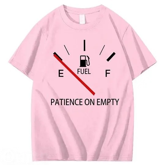 Patiency On Empty 100% Cotton T-Shirt Classic Black Short Sleeve T-Shirt