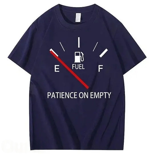 Patiency On Empty 100% Cotton T-Shirt Classic Black Short Sleeve T-Shirt