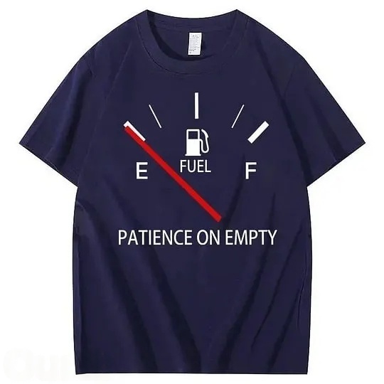 Patiency On Empty 100% Cotton T-Shirt Classic Black Short Sleeve T-Shirt