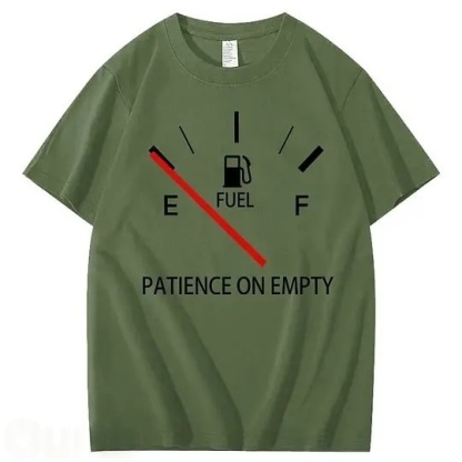 Patiency On Empty 100% Cotton T-Shirt Classic Black Short Sleeve T-Shirt