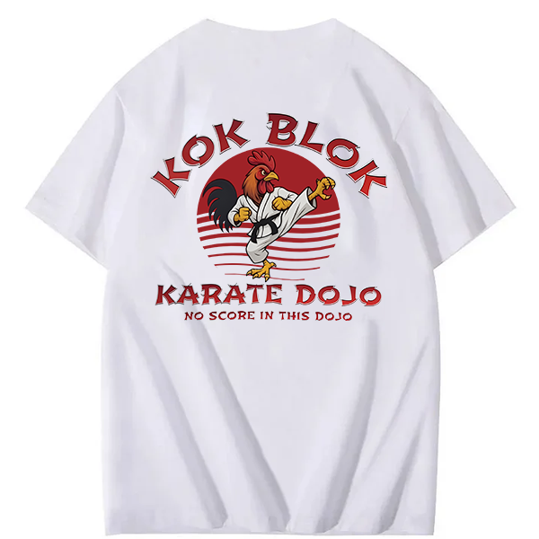 Funny T Shirts Kok Blok Karate Dojo Sarcastic Graphic Novelty Tee for Men Graphic Tees