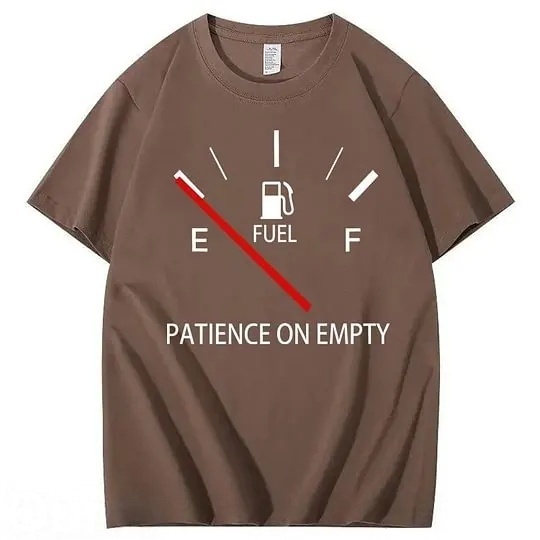 Patiency On Empty 100% Cotton T-Shirt Classic Black Short Sleeve T-Shirt