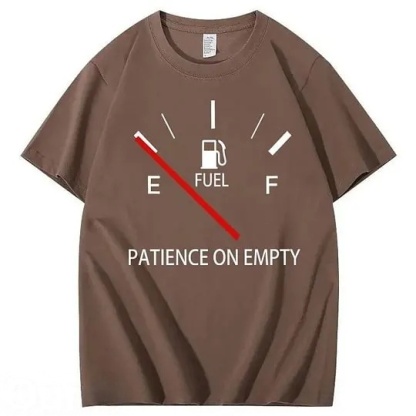 Patiency On Empty 100% Cotton T-Shirt Classic Black Short Sleeve T-Shirt