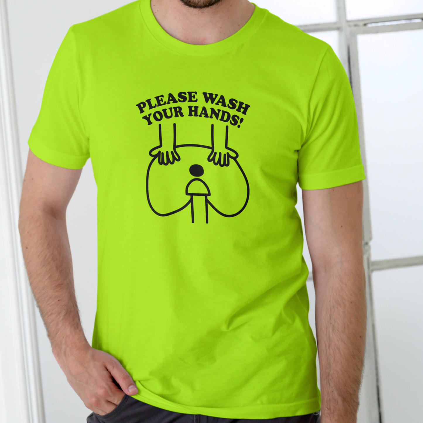 WASH YOUR HANDS funny T Shirt, Unisex Cotton