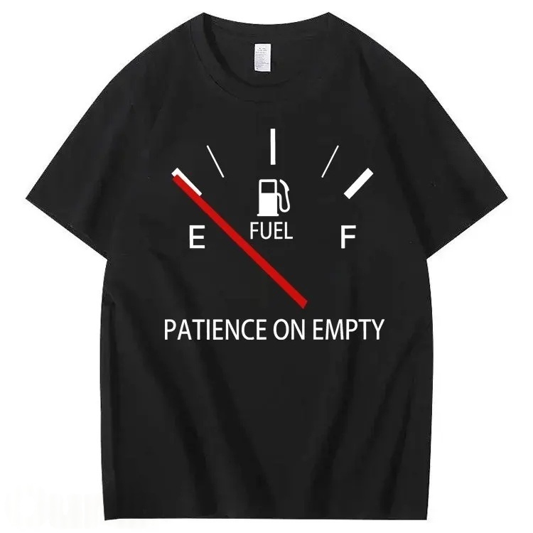 Patiency On Empty 100% Cotton T-Shirt Classic Black Short Sleeve T-Shirt