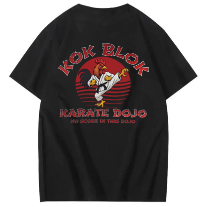 Funny T Shirts Kok Blok Karate Dojo Sarcastic Graphic Novelty Tee for Men Graphic Tees