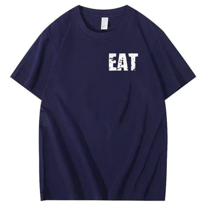 Eat Healthy Pattern  Print 100%Cotton T-Shirt