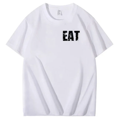 Eat Healthy Pattern  Print 100%Cotton T-Shirt