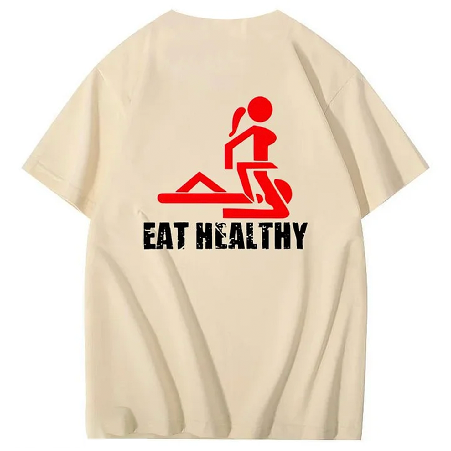 Eat Healthy Pattern  Print 100%Cotton T-Shirt
